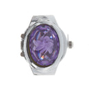 Stretch Band Flower Inlay Hunter Case Finger Ring Quartz Watch For Lady