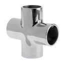 2pcs Heavy Duty 25mm 7/8" Pipe/Tube Boat Hand Rail Fitting 4 Way Connector