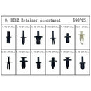 690Pcs Car Body Plastic Push Pin Clips Fender Bumper Fasteners Rivet Screwd