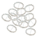 16pcs Diamante Rhinestone Oval Buckle Invitation Ribbon Slider Craft 10x20mm