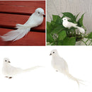 2 Pieces Simulation Feathered Foam Long Tail Pigeon Outdoor Decor Prop