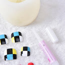24pcs/pack lattice false nails toe nails tips nail art design french with glu LJ