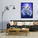 Diamond Painting White Fur Little Lions DIY Full Round Wall Picture 30x40cm