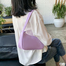 Simple Elegant Women Small Shoulder Bag Pure Color Sling Handbags (Purple)