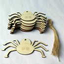10pcs Wooden Halloween Spider Pendant Small Hangings Pendants Props for DIY