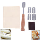 5 Blade Bread Lame Set Hand Crafted Cover Bakers Dough Couche Proofing Cloth Bj