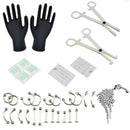 37Pcs/Set Body Piercing Tool Kit Ear Nose Belly Button Navel Nipple Needles FT