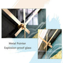 Nordic Decorative Marble Printing Wall Clocks Silent Quartz Circular Glass