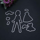 Silicone Clear Rubber Stamp Metal Cutting Die Stencil Frame Girl Dressing