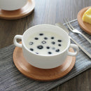 2 Pieces Durable Wood Pan Plate for Dinner Lunch Snack Steak Tableware Set