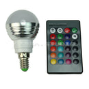 E14 3W RGB 16 Color Changing Home LED Bulb Lamp Light With IR Remote Control New