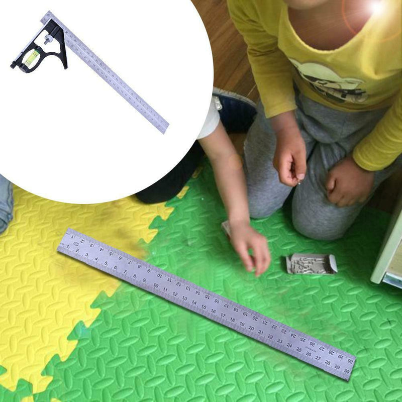 300mm(12'')Adjustable Engineer Combination Try Square Set Right Angle Ruler A