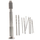 Metal Hand Twist Drill With 10 HHS Drill Bits Drilling Tool Watch Repair Too Dz