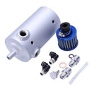1X(0.5L Engine Oil Catch Tank Can Reservoir Universal Aluminum+Breather Fil