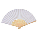 1pcs Chinese Paper Folding Fan Handheld Fan Wedding Party Favor White T7J4