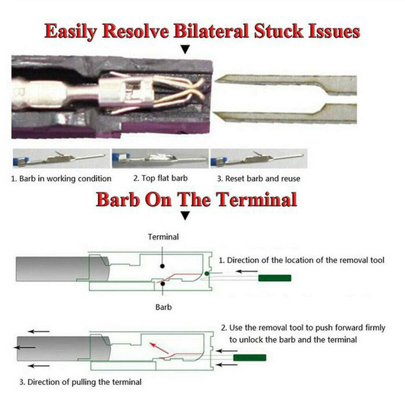 36pcs Metal Terminal Removal Tool Car Wire Extractor Pin Cable Wiring Connectors