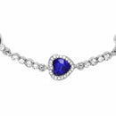 Hot Lady Crystal Rhinestone Bracelet Sea Blue Bangle Chain Heart Jewelry