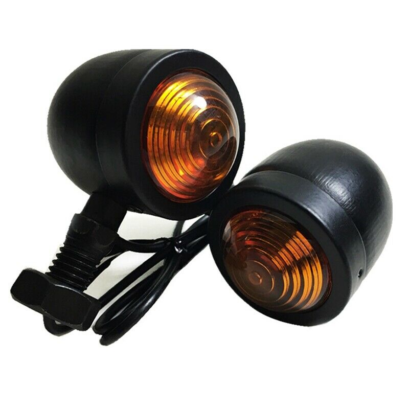 4Pcs Black Motorcycle Turn Signal Indicator Lamp Light Moto Blinker Light f