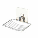 Kitchen Bathroom Self-adhesive Soap Dish Holder Wall Mounted Stainless Steel x1