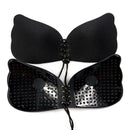 Sexy Wireless Push Up Invisible Bras Women Adhesive Fly Bra (Dot Black C) A