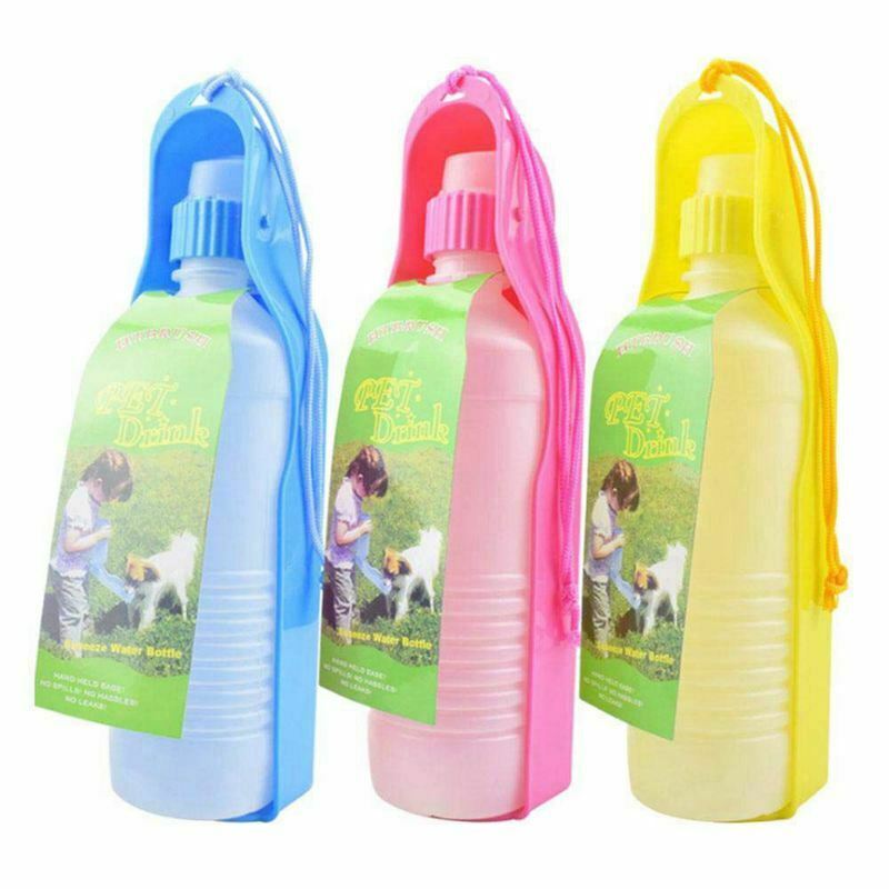 Portable Pet Travel Water Dispenser,Dog Feeding Water Bottle 17oz(Blue) W8Q7