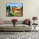 Painting By Numbers Kit DIY Flower Cottage Hand Painted Canvas Oil Art Picture
