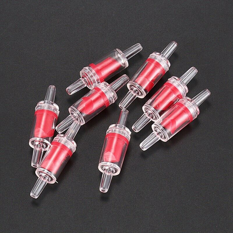 8-Piece Plastic Aquarium Check 1-Way Valve Air Pump Co2 Diffuser Set, Red/W T1U3