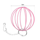 Stainless Steel Plating Pet Hay Manger Food Ball Rabbit Grass Rack (Pink) A