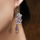 Ethnic Earrings Jewelry Simple Retro Crystal Earrings Temperament Long Para