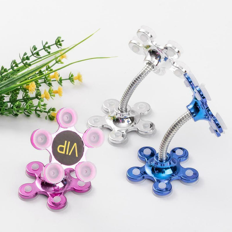 Flower Car Phone Stand 360 Rotatable Magic Suction Cup Holder Random Color