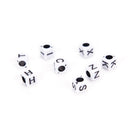 100pcs 6mm white cube alphabet single letter beads Craft DIY A - Z Mixed LJ