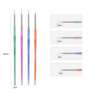 4Pcs 7/9/11/13Mm Nail Art French Stripes Lines Liner Drawing Brush Flower G P9O3