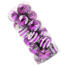 24PCs Christmas 6cm Plastic Christmas Tree Decoration Ballï¼ˆPurpleï¼‰