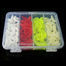 100Pcs Soft Plastic Fishing Lures Maggots Grubs Worms Baits K7S0 A9M4 D4V6 G7U9
