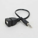 1x 3.5mm Male-Audio AUX Jack to USB 2.0 Type A Female OTG Adapter Cable