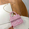 Fashion Printed Women Shoulder Bag PU Leather Chain Mini Totes Handbag (1) A