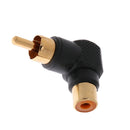 Mini RCA 90 Right Angle Male To Female Phono Adapter