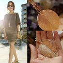 Women Graceful Golden Leaf Exquisite Pendant Necklace Long Sweater Chain OZ