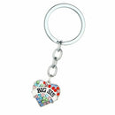 Women Girl Gift BIG SIS MIDDLE SIS LITTLE SIS Love Heart Pendant Key Chain  H7K7