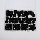 145Pcs/Set Bolt Nut Cap Inner Threaded Hex Shaped Black Protection Cover
