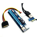 USB3.0 PCI-E Express 1x To 16x Extender Riser Card Adapter SATA 6 Pin Cable Hot