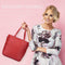 4pcs/Set Lichi Leather Tassels Women Tote Shoulder Clutch Card Bags (Red) A#S