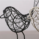 Modern Iron Hollow Out Bird Ornament Metal Craft Desk Home Room Decor Black