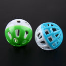 10pcs Plastic Hollow Out Round Pet Cat Colorful Ball Toys With Small Bell