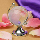 Round Earth Globe World Map Crystal Glass Clear Paperweight Stand Gift Desk U6Q2