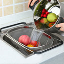Stainless Adjustable Colander Strainer Basket 13.4x 9.4" for Vegetables