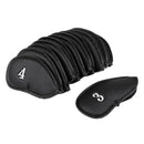 12pcs PU Golf Club Head Covers Slightly Thick Golf Club Iron Covers Black, Fit
