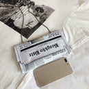 Women Crossbody Messenger Bag Newspaper Print Girls Clutches Shoulder Bag