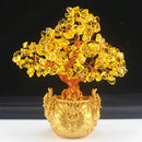Feng Shui Crystal Money Tree for Wealth Luck Office LivingRoom Decor 7-Inch