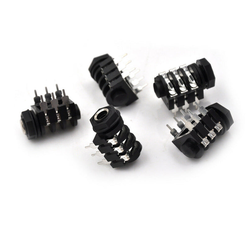 5PCS 6.35mm(1/4") 6Pin Female Stereo Jack Socket Panel PCB Welding FNBX